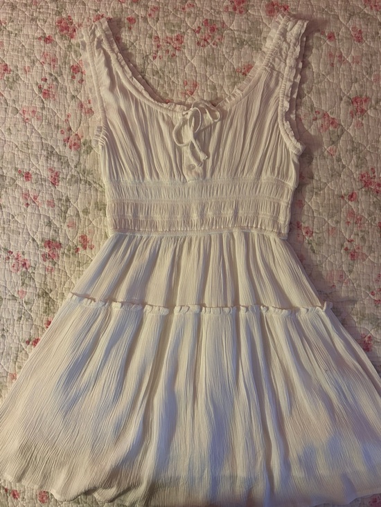 Patrons of Peace Dresses & Skirts - Patrons of Peace White Tiered Ruched Mini Dress